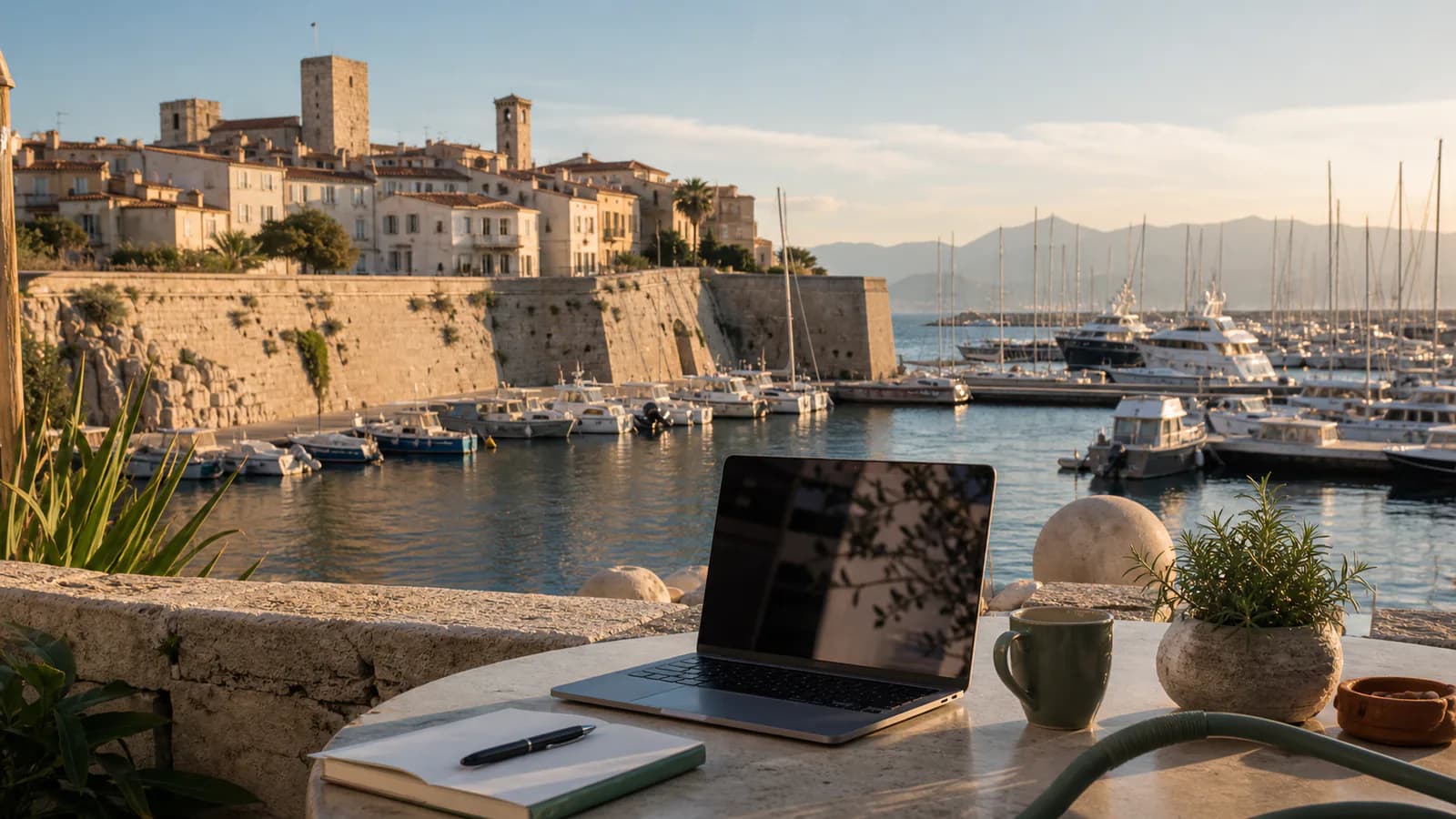 Vue du Port Vauban et du vieil Antibes pour illustrer une stratégie SEO local