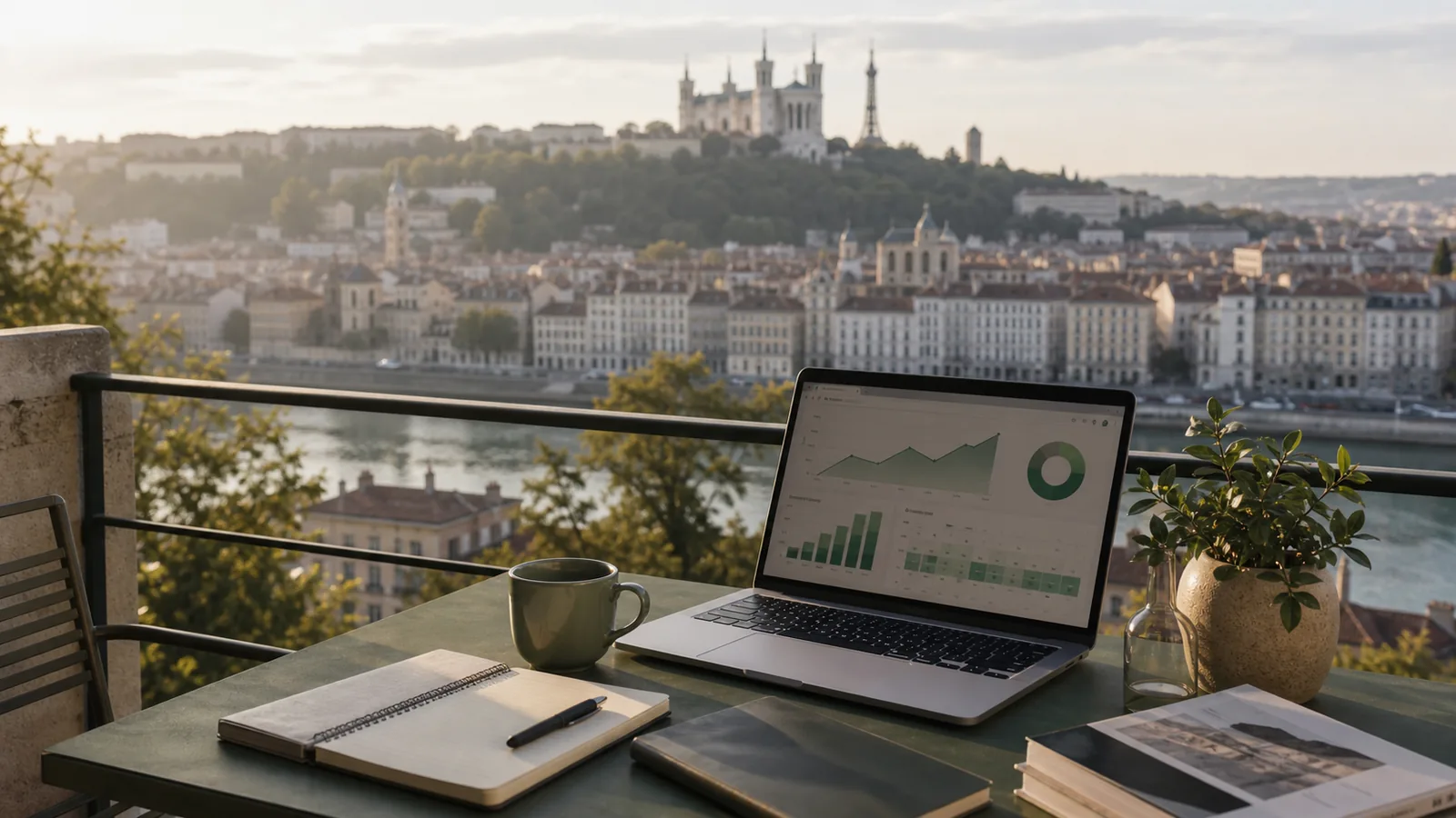 Vue de Lyon et de Fourvière pour illustrer une stratégie SEO local