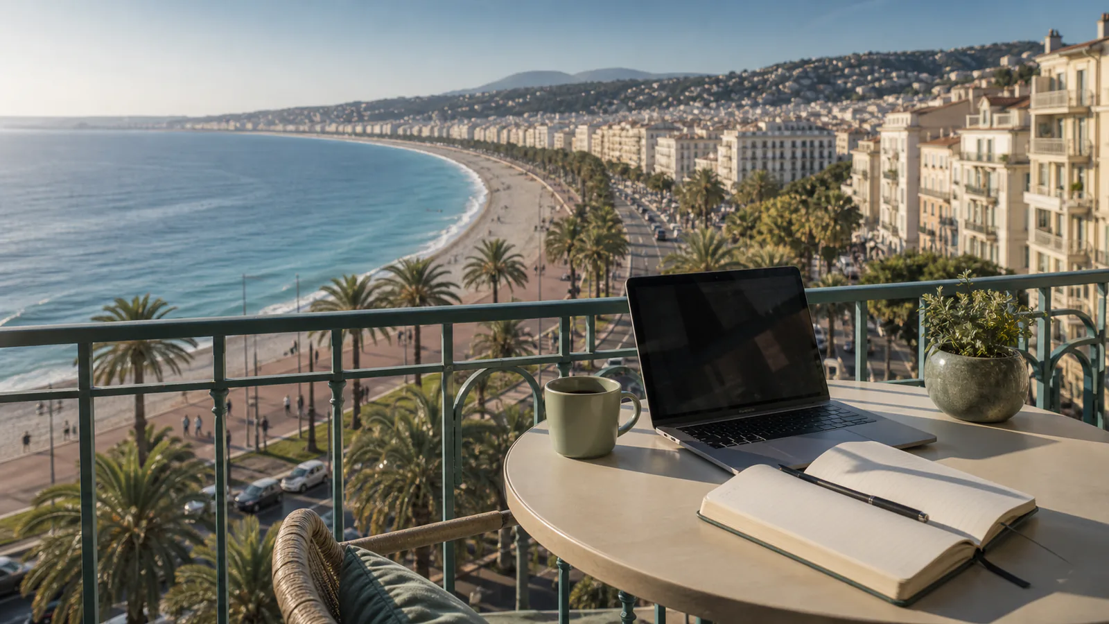 Vue de la Promenade des Anglais à Nice pour illustrer une stratégie SEO local